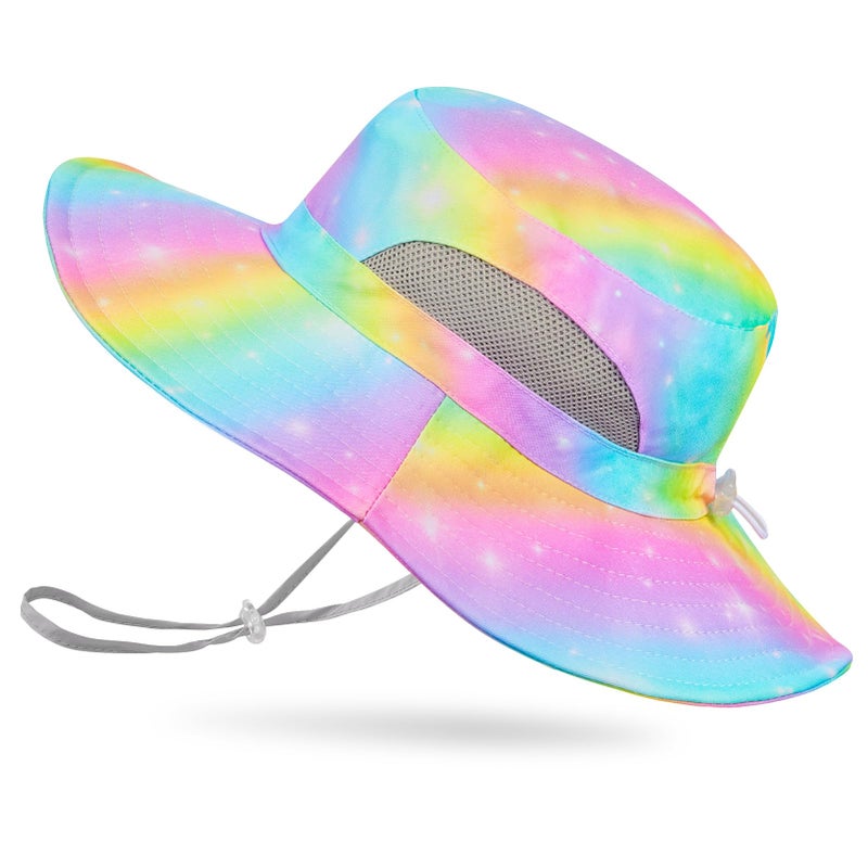 ICOSY Kids Sun Hat for Girls Mesh Bucket Hat Toddler UV Protection Beach Hat Kids Foldable Fishing Hat for Girls 2-8 Years - Image 1